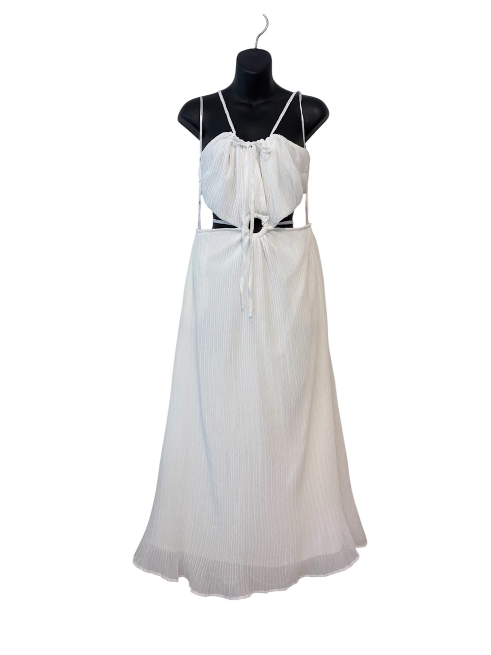 Lulus Summers Comin' White Tie-Back Cutout Maxi Dress With Pockets size XL